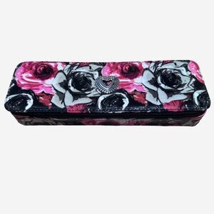 Floral Pink and Black Jewelry Organizer